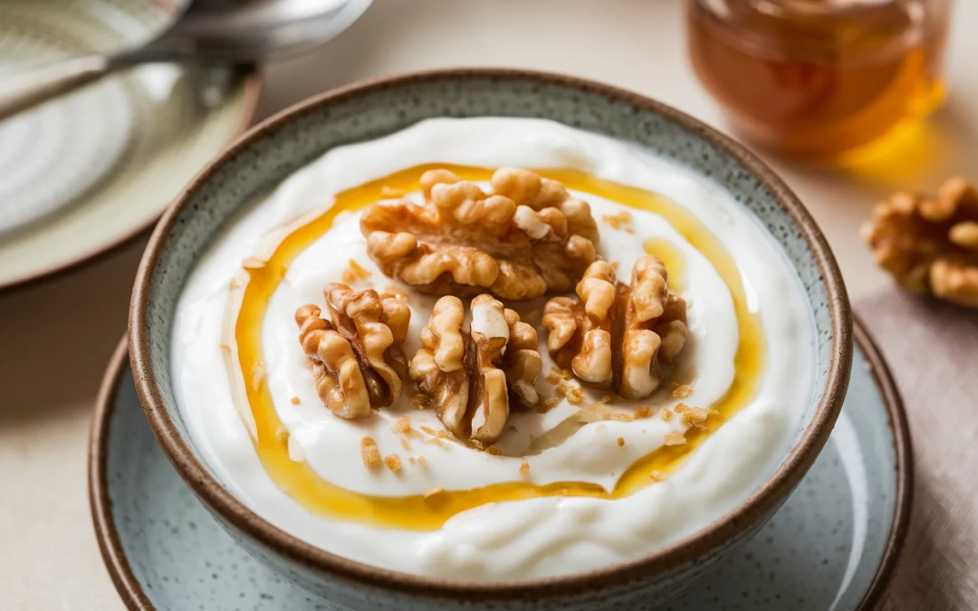 Bulgarien: „Kiselo Mlyako“ mit Honig und Walnüssen – Ein traditionelles, erfrischendes Dessert