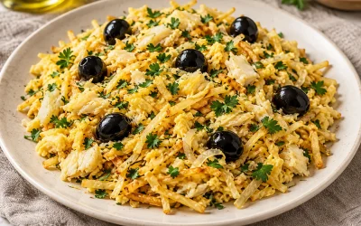 Bacalhau à Brás – Kabeljau mit Kartoffelstreifen und Ei